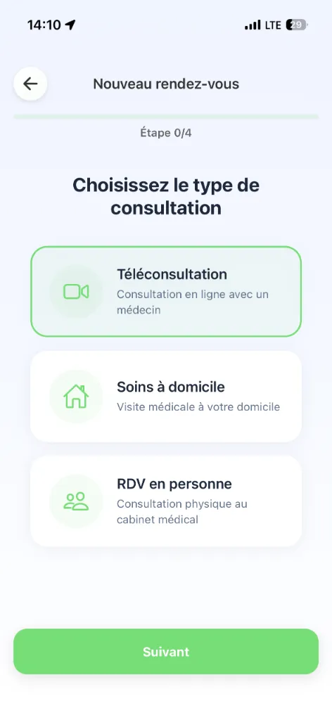 Patient app screenshot 1